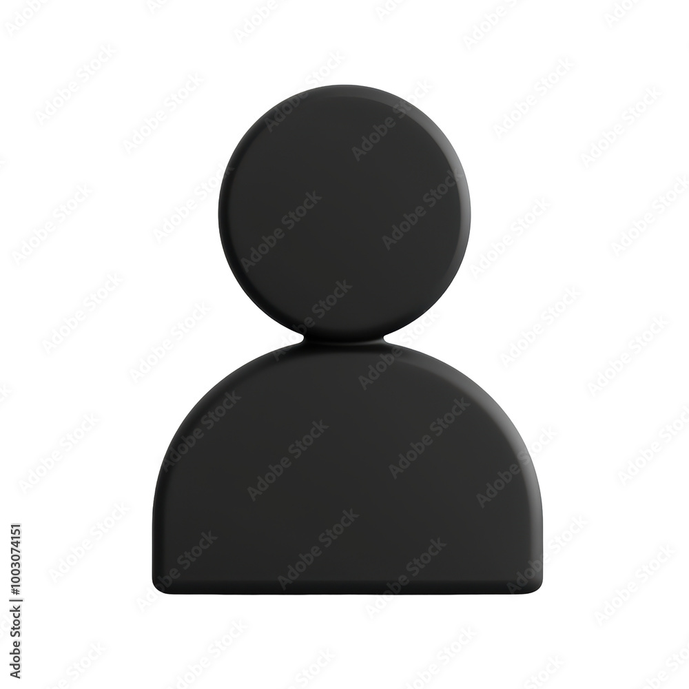 3D illustration of a black user icon, symbolizing a person, profile, or user identity. Ideal for representing account profiles or digital avatars. Isolated on transparent background, png. 3D illustration of a black user icon, symbolizing a person, profile, or user identity. Ideal for representing account profiles or digital avatars. Isolated on transparent background, png.