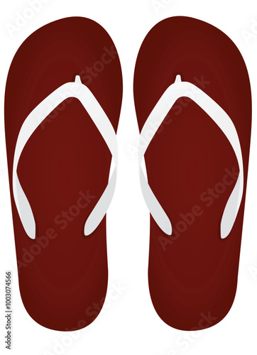 Red  flip flops. vector illustration