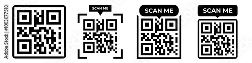 Qr code set. Scan me vector.