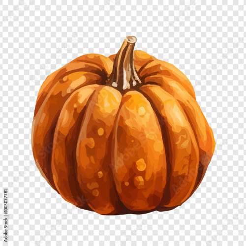 Watercolor painting of pumpkin, isolated on transparent background, pumpkin vector, drawing clipart, Illustration Vector, Graphic Painting, design art, logo photo