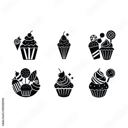 Sweet Treats Vector | Generative AI & Line Art Design for Print
