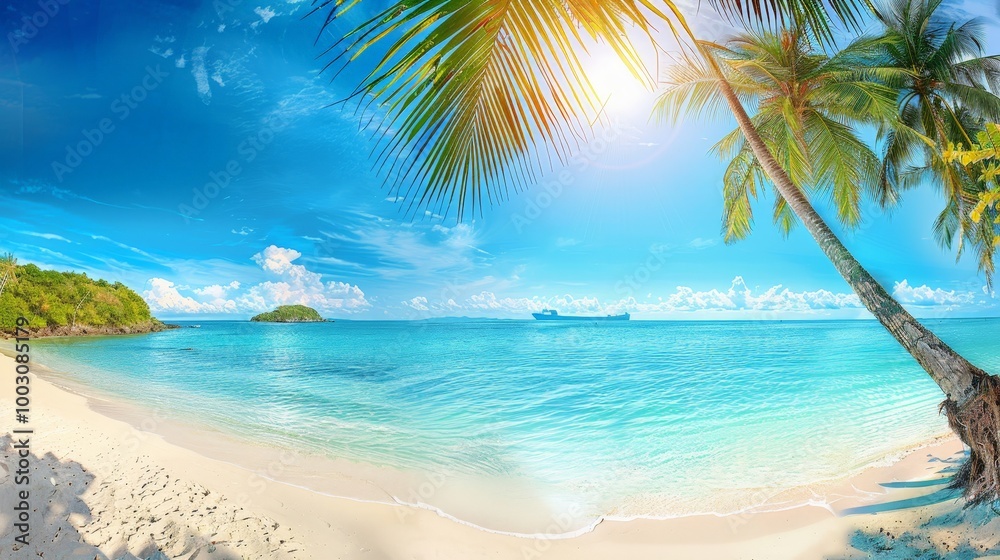 Obraz premium Serene Tropical Paradise Beach