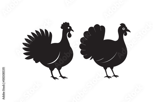 Turkey Silhouette Vector Illustration Printable Clipart for Apparel