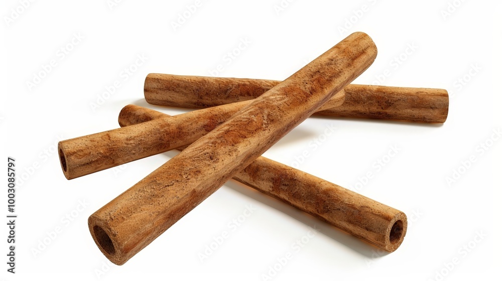 Cinnamon Sticks Closeup Isolated On White Cinnamon Sticks Closeup Isolated On White
