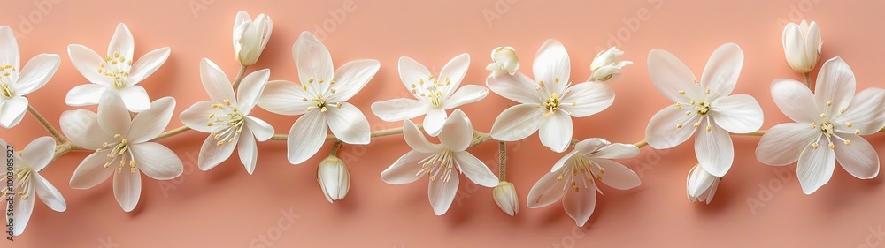 Edelweiss flowers on soft color background, romantic feminine composition, wedding invitation concept. Edelweiss flowers on soft color background, romantic feminine composition, wedding invitation concept.