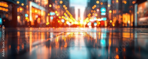 Black Friday night with illuminated Flash Sale Bargains signs, urban retail environment, dynamic motion blur, excitement in limitedtime discounts