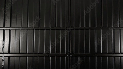 Wallpaper Mural Elegant Arrangement of Black Textured Metal Sheets on a Roof, Showcasing Industrial Design and Contemporary Style. Torontodigital.ca