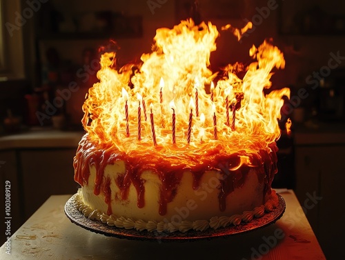 birthday cake with candles