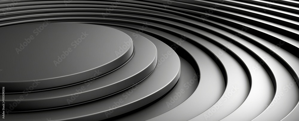 Fototapeta premium A black background with white circle rings in a faded distressed grunge texture design. A geometric black pattern paper with an old geometric design.
