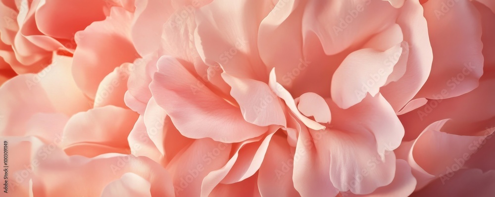 Close-up of pink peony petals in Close-up of pink peony petals in