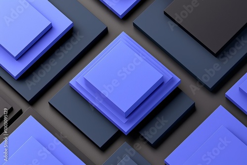 The modern futuristic web banner features dark blue geometric shapes