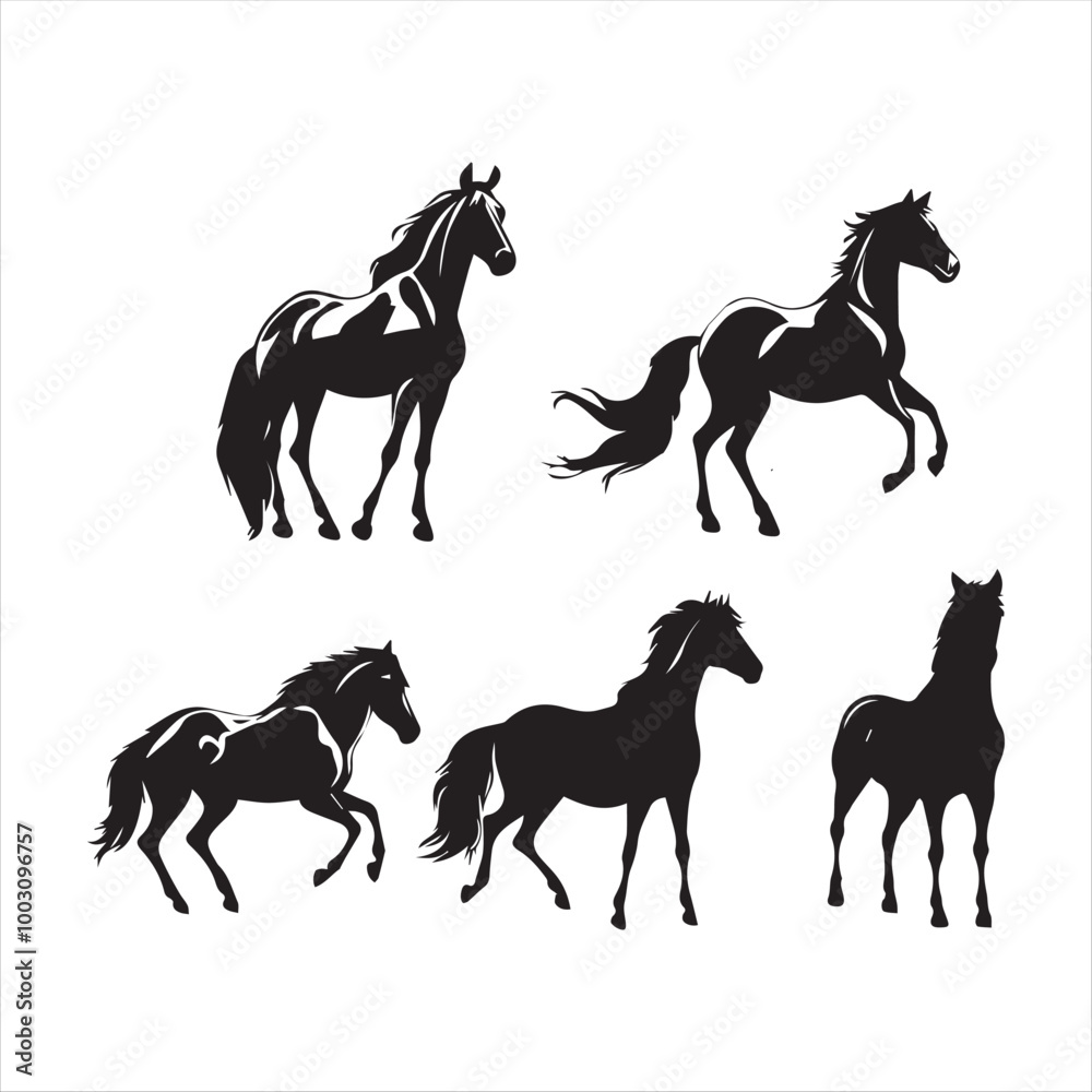 Fototapeta premium horse silhouettes set