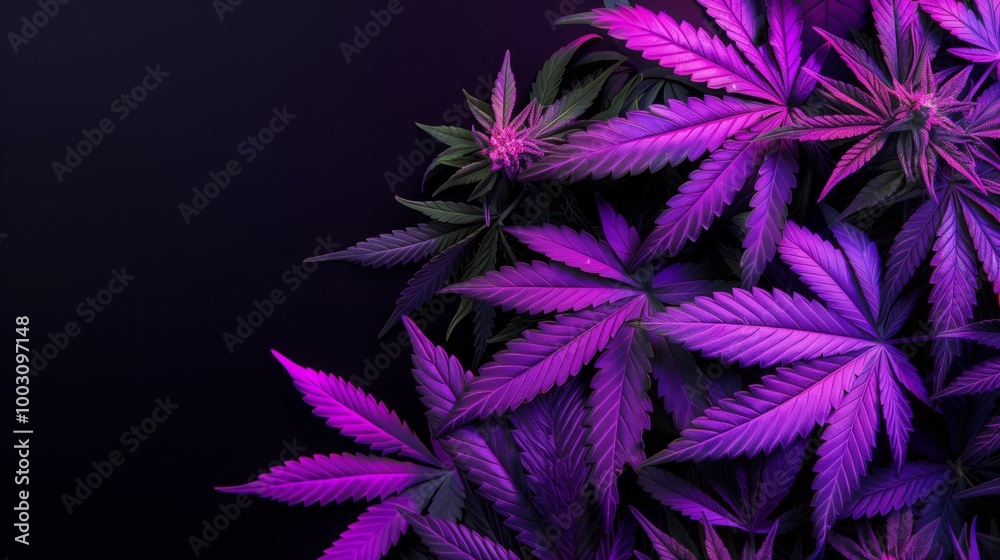 A purple and green marijuana plant with purple leaves A purple and green marijuana plant with purple leaves