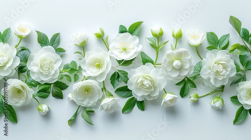 Hellebores flowers on soft color background, romantic feminine composition, wedding invitation concept.