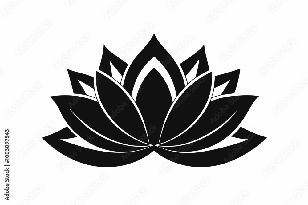 A cute lotus flower for log silhouette black Vector art illustration A cute lotus flower for log silhouette black Vector art illustration