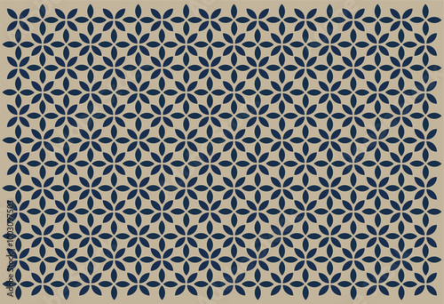 Decorative Seamless Floral Geometric Black and Gray Pattern Background