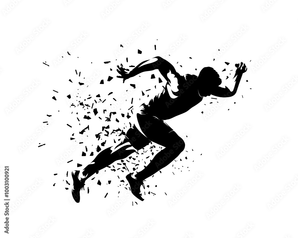 Run, running man, sprinter, isolated vector silhouette. Male runner athlete Run, running man, sprinter, isolated vector silhouette. Male runner athlete