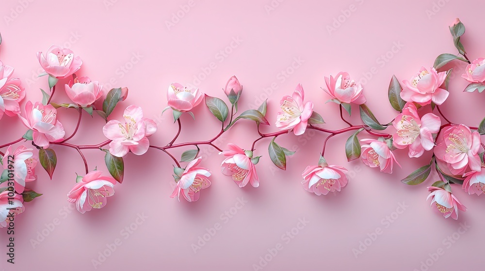Naklejka premium Jasmine flowers on soft color background, romantic feminine composition, wedding invitation concept.