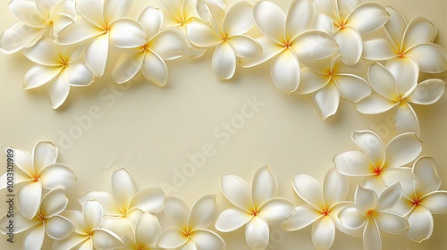 Jasmine flowers on soft color background, romantic feminine composition, wedding invitation concept.