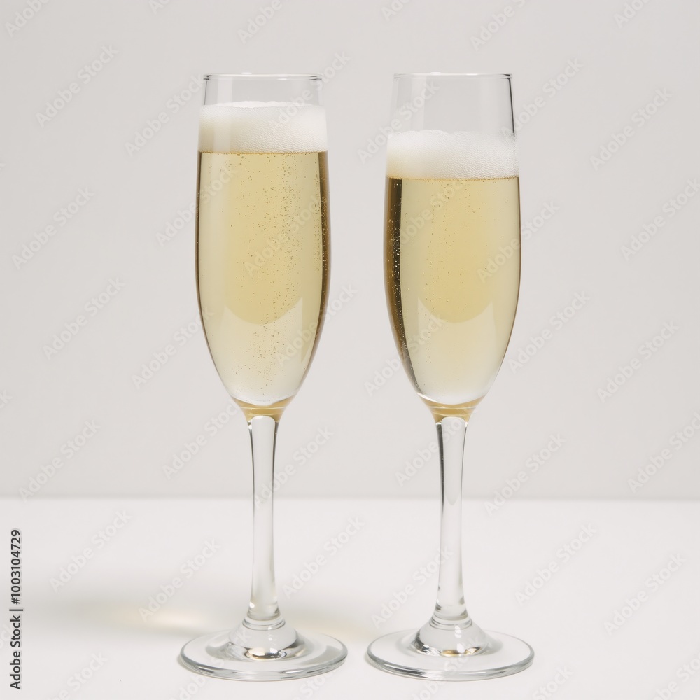 Champagne toasts celebrate joy against a minimal backdrop - ideal for parties and gatherings Champagne toasts celebrate joy against a minimal backdrop - ideal for parties and gatherings