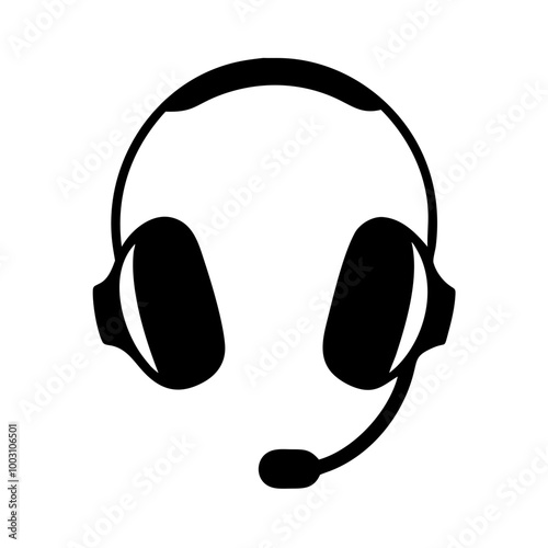 headphones with microphone vector icon illustration