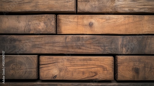 Rustic Wooden Wall with Textured Planks