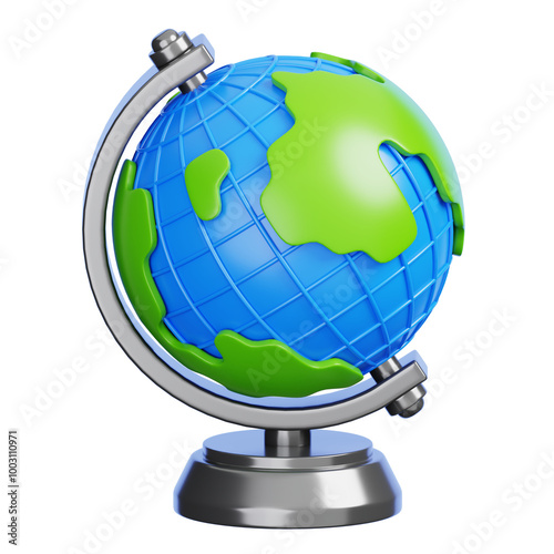 Desk Globe isolated Back to school and education minimal icon 3D illustration