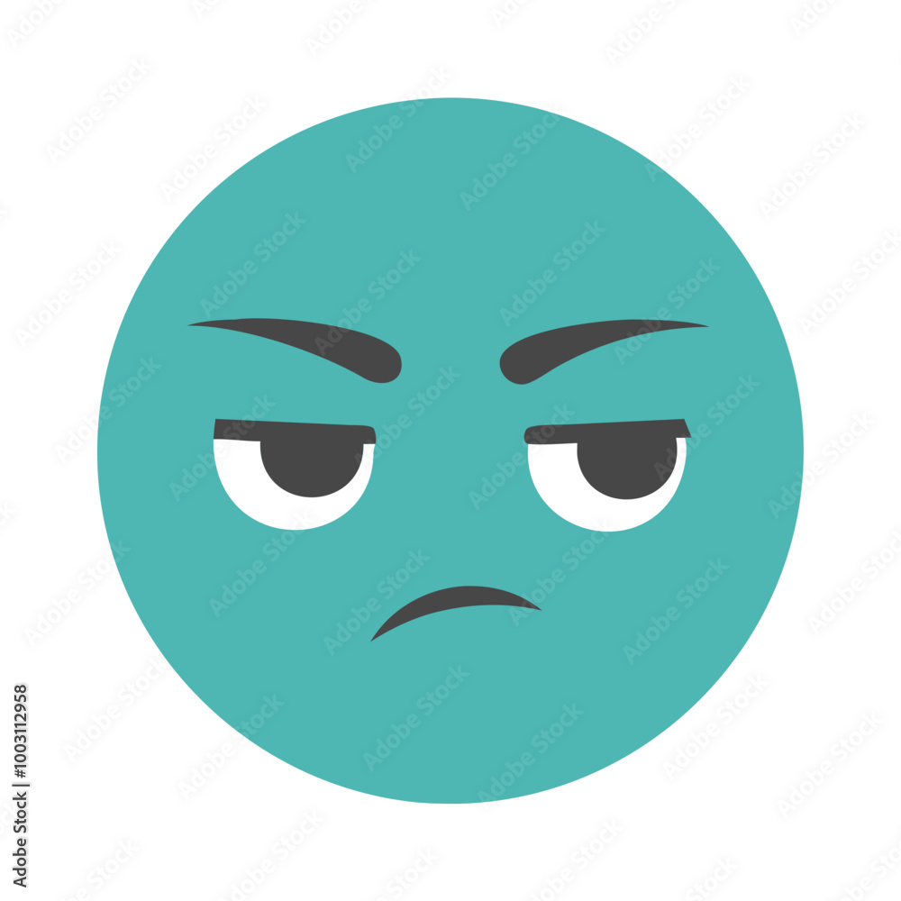 Vector Illustration of Blue Unimpressed Face Emoji for Digital Communication Vector Illustration of Blue Unimpressed Face Emoji for Digital Communication