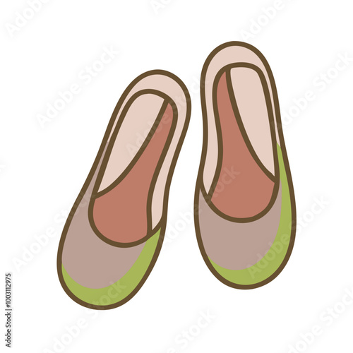 Colorful Ballerina Flats Illustration Fashion Vector Design for Textile and Apparel