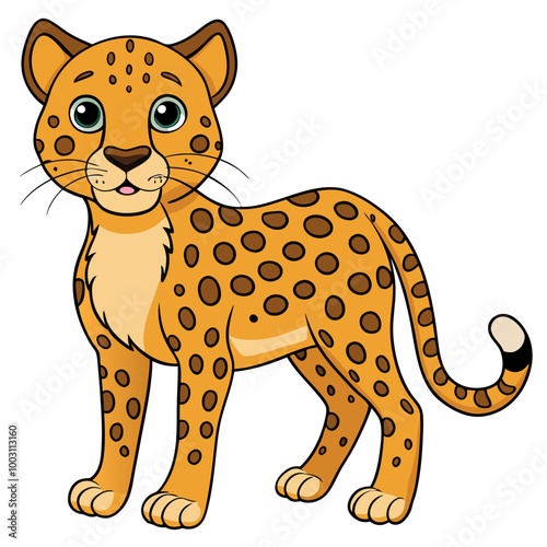 leopard cartoon isolated on white