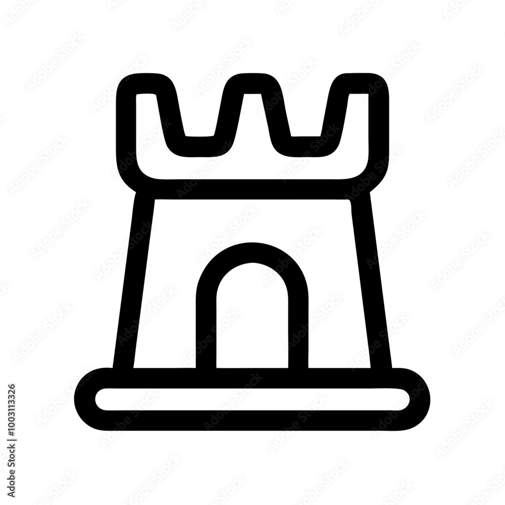 Castle Tower Outline Vector for Gaming and Security Concepts Castle Tower Outline Vector for Gaming and Security Concepts