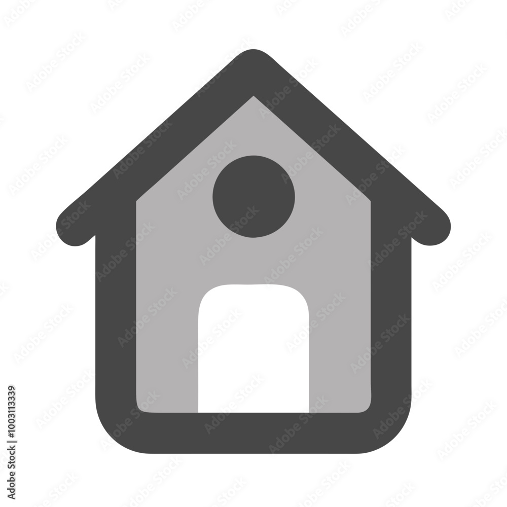 Minimalist Home with Person Silhouette Inside House Vector Illustration Minimalist Home with Person Silhouette Inside House Vector Illustration