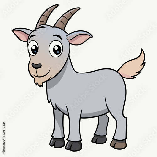 goat cartoon isolated on white