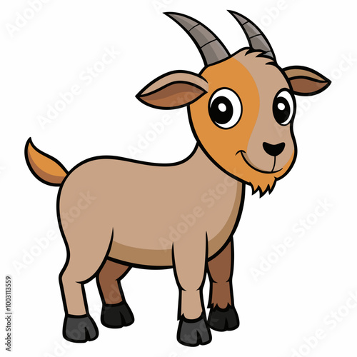 goat cartoon isolated on white