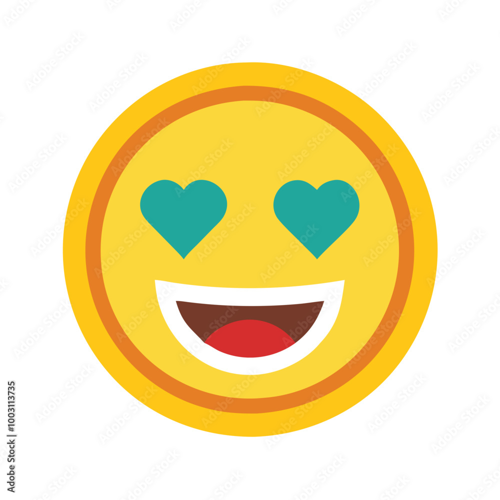Heart Eyes Smiling Emoji Vector for Love and Affection Expressions Heart Eyes Smiling Emoji Vector for Love and Affection Expressions