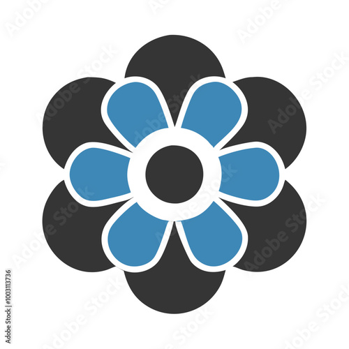  Colorful Geometric Floral Vector Design Blue and Black Flower Art