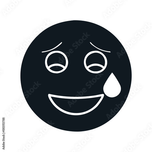  Emojis Vector Showing Mixed Emotion with Tear on Neutral Background