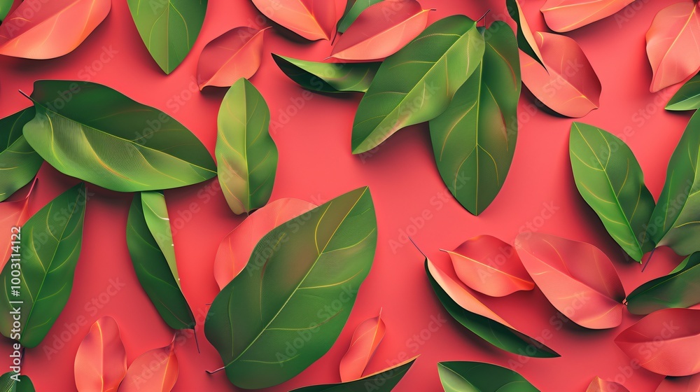 Abstract leaves background, a pattern that echoes nature's colors. Colorful plant texture, a representation of leaf design. Abstract leaves background, a pattern that echoes nature's colors. Colorful plant texture, a representation of leaf design.