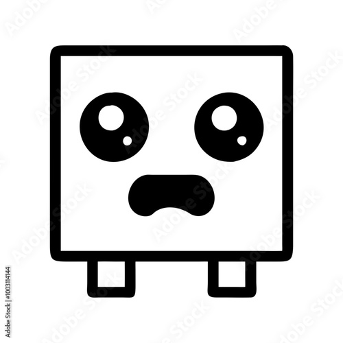  Cute Sad Square Face Cartoon Vector Illustration for Emotional Expression