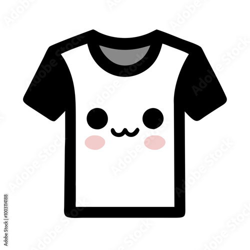  Cute Kawaii Face on Graphic T-Shirt Vector Illustration for Fashion Design