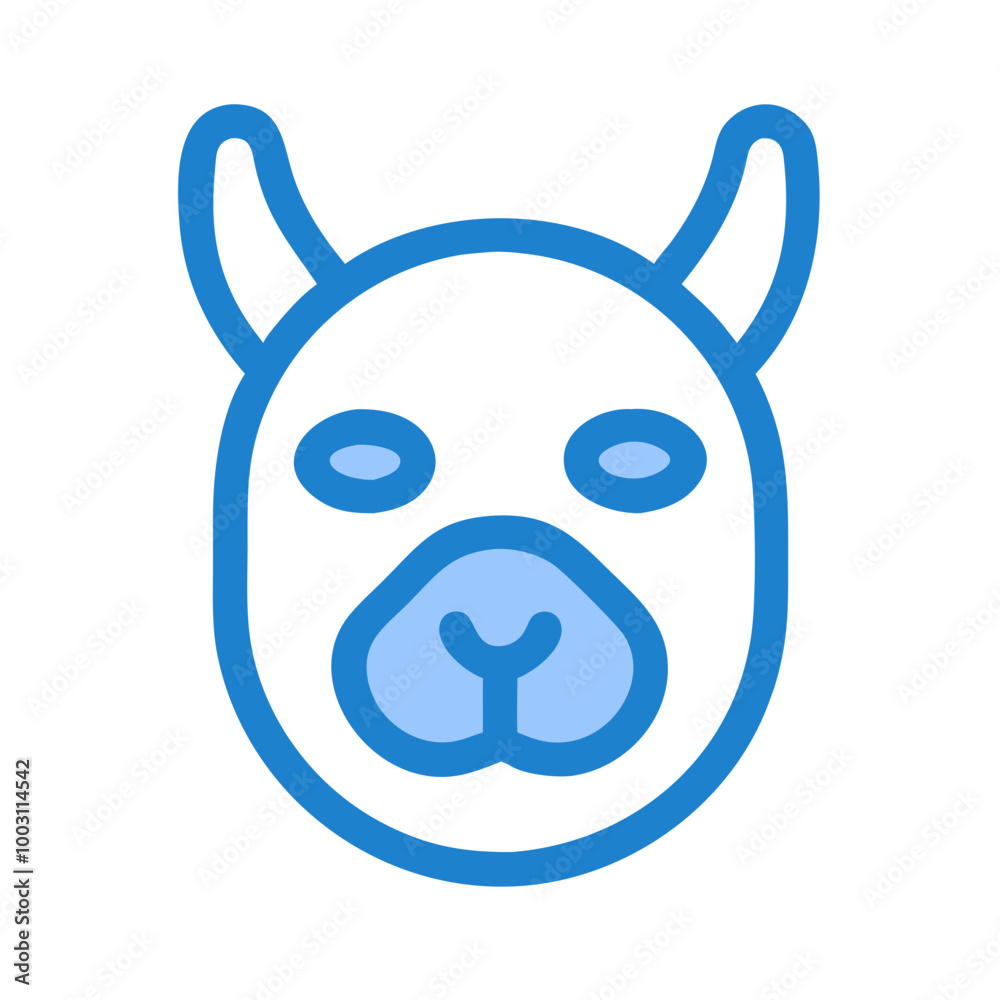 Blue Outline Llama Face Vector Illustration for Children and Educational Graphics Blue Outline Llama Face Vector Illustration for Children and Educational Graphics