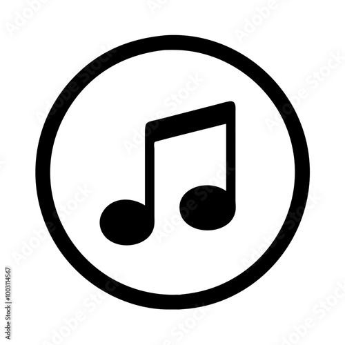  Music Note Symbol in Circle Vector for Audio Applications and Design Projects