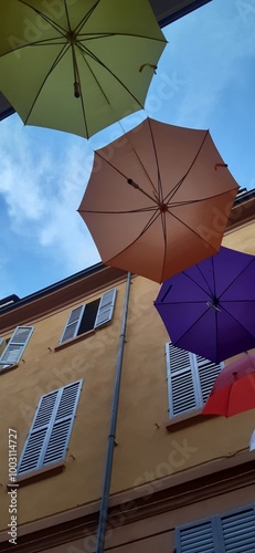 street decoration with umbrellas
