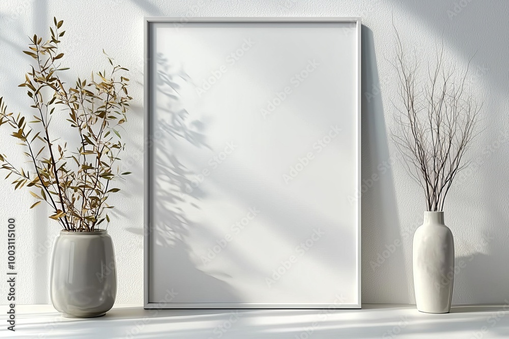 A3 Poster Mockup on White Background created with Generative AI