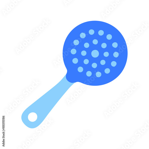  Blue Kitchen Skimmer Spoon Vector Illustration for Cooking Applications