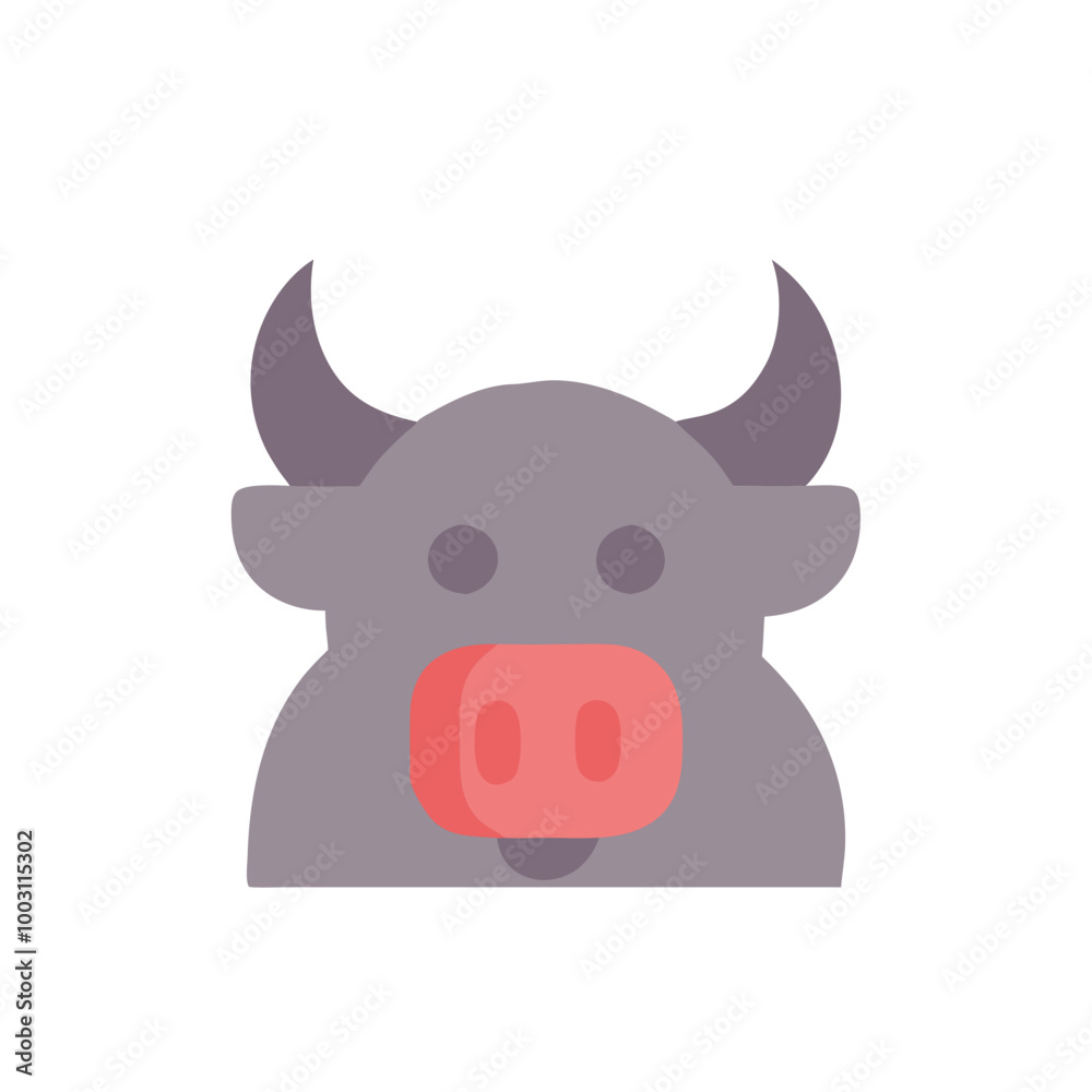  Minimalist Bull Face Vector Illustration for Agriculture and Farming Design