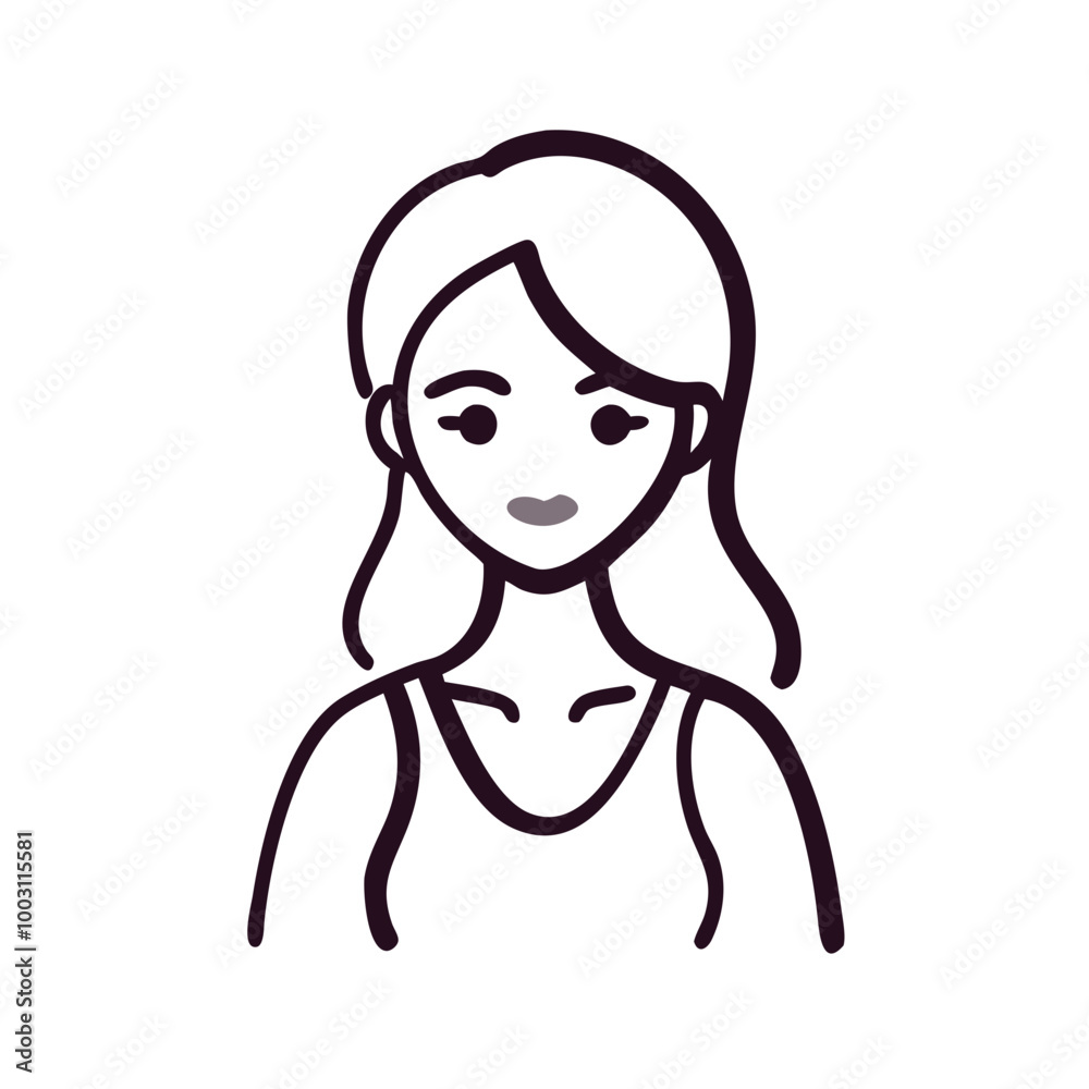 Minimalist Female Portrait Vector Illustration Simple Line Art Design Minimalist Female Portrait Vector Illustration Simple Line Art Design