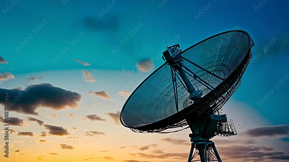 Satellite Dish Communication Technology Against Sunset Sky
Satellite Dish Communication Technology Against Sunset Sky