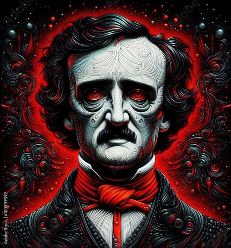 Edgar Allan Poe | Special Art Edition | Horror Style of Edgar Allan Poe Wallpaper photo