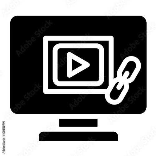 Video Link vector icon style